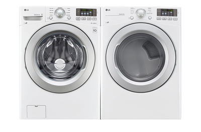 LG 6.3 Total Capacity LG TWINWash Bundle with LG SideKick WM3270CW_WD100CW_DLE3170W_WDP4W