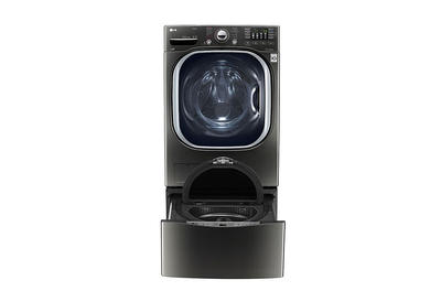 LG 6.3 Total Capacity LG TWINWash Bundle with LG SideKick and Electric Dryer WM4370HKA_WD100CK_DLEX4370K_WDP4K