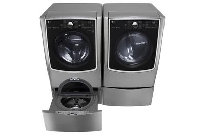 LG 6.3 Total Capacity LG TWINWash Bundle with LG SideKick and Electric Dryer WM5000HVA_WD100CV_DLEX5000V_WDP4V