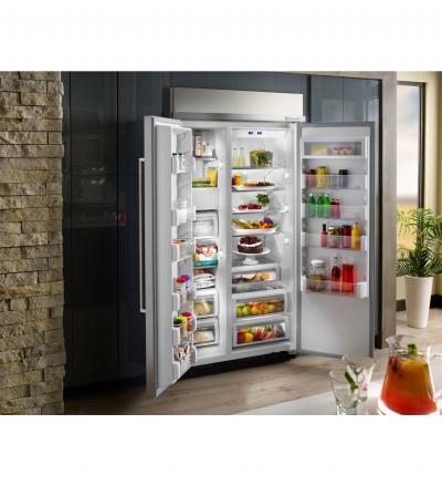 42" KithenAid 25.5 Cu. Ft. Built-In Side by Side Refrigerator With PrintShield Finish - KBSN602EBS