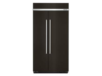 42" KithenAid 25.5 Cu. Ft. Built-In Side by Side Refrigerator With PrintShield Finish - KBSN602EBS