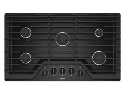 36" Whirlpool Gas Cooktop With EZ-2-Lift Hinged Cast-Iron Grates - WCG55US6HB