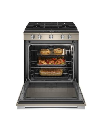 30" Whirlpool 5.8 Cu. Ft. Smart Contemporary Handle Slide-in Gas Range with EZ-2-Lift Hinged Cast-iron Grates - WEGA25H0HN