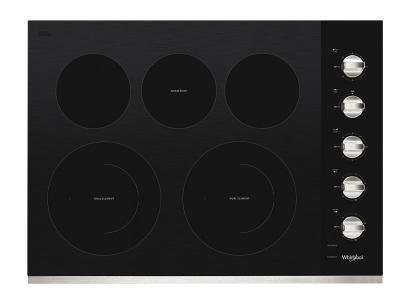 30" Whirlpool Electric Ceramic Glass Cooktop With Two Dual Radiant Elements - WCE77US0HS