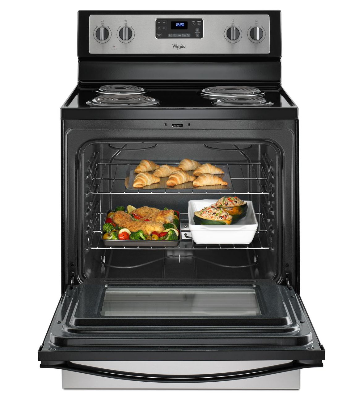 whirlpool 4.8 cu ft freestanding electric range white