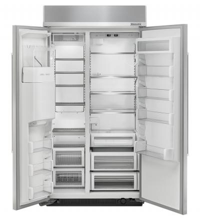 42" KitchenAid 25.0 Cu. Ft. Built-In Side by Side Refrigerator - KBSD612ESS