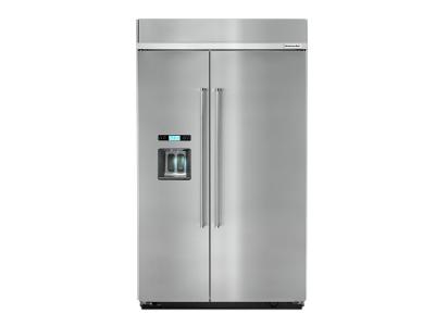 48" KitchenAid 29.5 Cu. Ft. Built-In Side by Side Refrigerator - KBSD618ESS