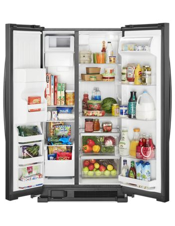 36" Whirlpool refrigerator/freezer-side-by-side-freestanding WRS335SDHB