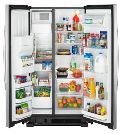 33" Amana Side-by-Side Refrigerator with Dual Pad External Ice and Water Dispenser - ASI2175GRW