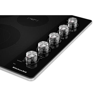 30" KitchenAid Electric Cooktop With 5 Elements And Knob Controls - KCES550HSS