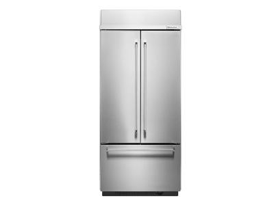 36" KitchenAid 20.8 Cu. Ft. Built In Stainless Steel French Door Refrigerator with Platinum Interior Design - KBFN506ESS