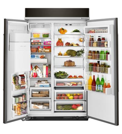 48" KitchenAid 29.5 Cu. Ft. Built-In Side by Side Refrigerator - KBSD608EBS