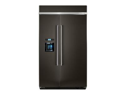 48" KitchenAid 29.5 Cu. Ft. Built-In Side by Side Refrigerator - KBSD608EBS