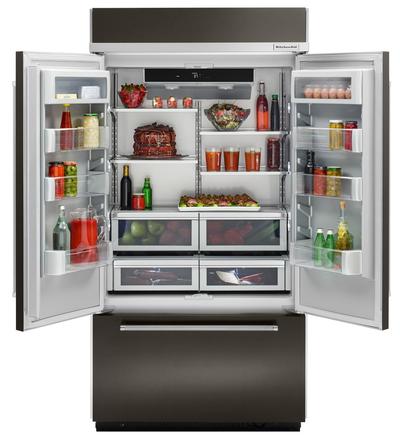 42" KitchenAid 24.2 Cu. Ft. Built-In Stainless French Door Refrigerator With Platinum Interior Design - KBFN502EBS