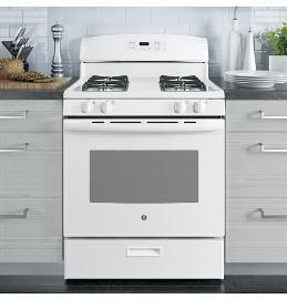 30" GE 5.0 Cu. Ft. Free-Standing Standard Clean Gas Range - JCGBS60DEKWW