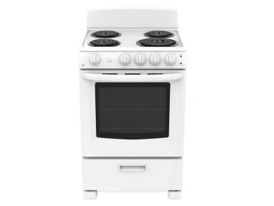 24" GE 2.9 Cu. Ft. Free Standing Electric Standard Clean Range - JCAS300DMWW