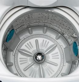 GE Space-Saving 3.0 IEC cu.ft. Extra-Large Capacity Stationary Washer with Stainless Steel Basket - WSLS1500HWW