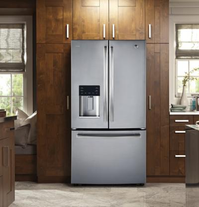 33" GE Profile 23.5 Cu. Ft. French Door Bottom-Mount With Space Saving Icemaker - PFE24HSLKSS