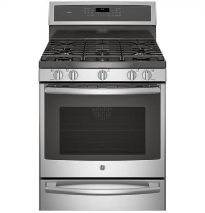 30" GE Profile Free-Standing Gas Convection Self-Cleaning Gas Range with Warming Drawer - PCGB940SEJSS