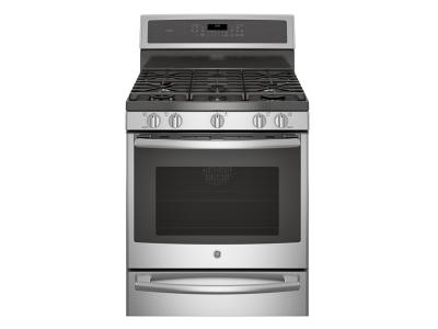 30" GE Profile Free-Standing Gas Convection Self-Cleaning Gas Range with Warming Drawer - PCGB940SEJSS