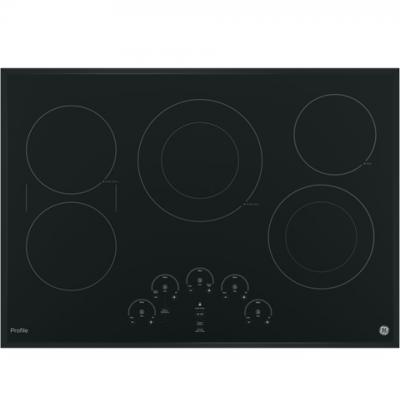 30" GE Profile  Electric Cooktop with Built-In Knob Control - PP7030DJBB