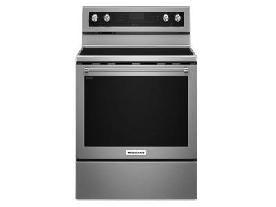 30" KitchenAid 6.4 Cu. Ft. 5-Element Electric Convection Range - YKFEG500ESS