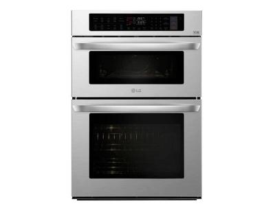 30" LG 1.7/4.7 cu. ft. Smart Wi-Fi Enabled Combination Double Wall Oven - LWC3063ST