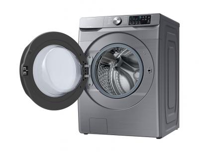 27" Samsung 5.2 Cu. Ft. Smart Front Load Washer With Large Capacity in Platinum - WF45R6100AP