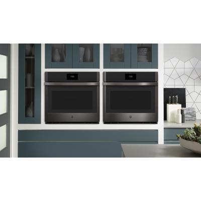 30" GE Profile 5.0 Cu. Ft. Built-in Convection Single Wall Oven In Black Stainless Steel - PTS9000BNTS