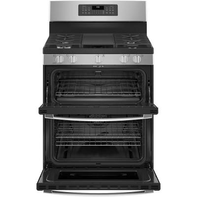 30" GE 6.8 Cu. Ft. Free-Standing Double Oven Convection Gas Range In Stainless Steel - JCGBS86SPSS