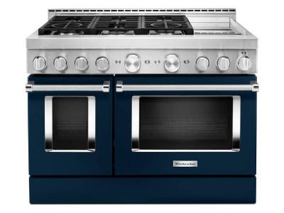 48" KitchenAid 6.3 Cu. Ft. Smart Commercial-Style Gas Range With Griddle - KFGC558JIB