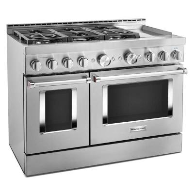 48" KitchenAid 6.3 Cu. Ft. Smart Commercial-Style Gas Range With Griddle - KFGC558JSS