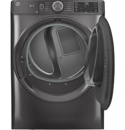 28" GE 7.8 cu. ft. Capacity Smart Front Load Gas Dryer with Sanitize Cycle - GFD55GSPNDG