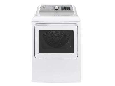 27" GE 7.4 Cu. Ft. Capacity Electric Dryer With Sanitize Cycle in White - GTD72EBMNWS