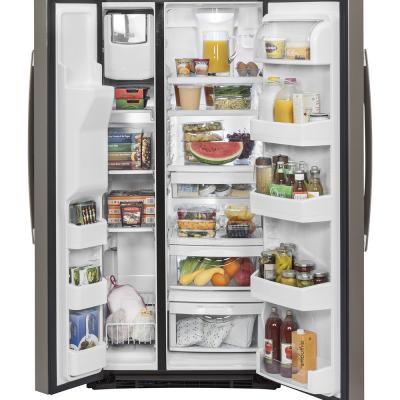 33" GE 23.2 Cu. Ft. Side-By-Side Refrigerator In Slate - GSS23GMKES