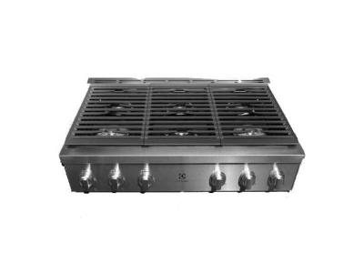 36" Electrolux Icon Rangetop with 6 Sealed Burners in Stainless Steel - ECCG3672AS