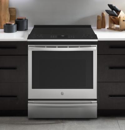 30" GE Profile 5.3 Cu. Ft. Smart Slide-In Electric Convection Fingerprint Resistant Range - PSS93YPFS