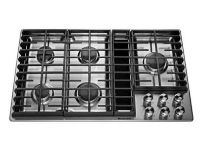 36" KitchenAid 5 Burner Gas Downdraft Cooktop - KCGD506GSS
