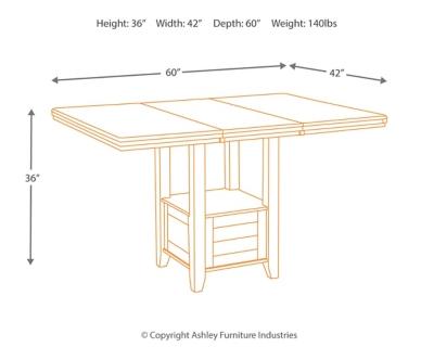 Ashley Haddigan Counter Height Dining Extension Table D596-42