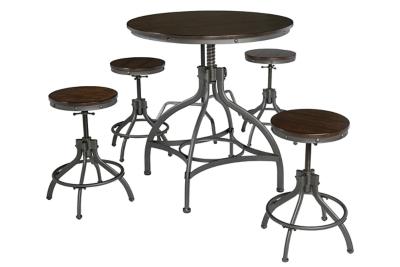 Ashley Odium Counter Height Dining Table and Bar Stools (Set of 5) D284-223