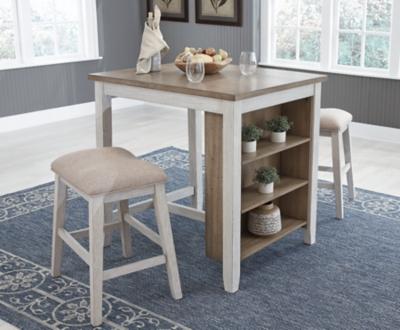 Ashley Skempton Counter Height Dining Table and Bar Stools (Set of 3) D394-113