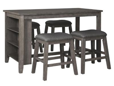 Ashley Caitbrook D388 Gray 5 Piece Counter Height Dining Room Set 