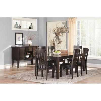 Ashley Haddigan 7 Piece Dining Room Set In Dark Brown - D596-35/01(6)