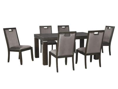 Ashley Hyndell D731 7 Piece Dining Room Set In Dark Brown - AFHS-1484194K