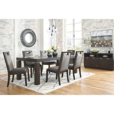 Ashley Hyndell D731 7 Piece Dining Room Set In Dark Brown - AFHS-1484194K