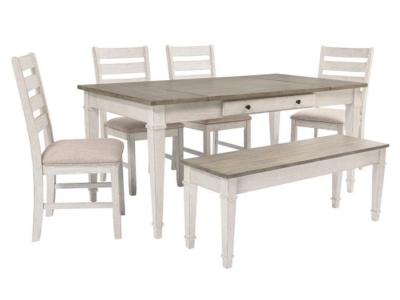 Ashley Skempton Series 6 Piece Dining Set In White - D394