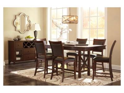 Ashley Collenburg Dark Brown 7 Piece Dining Set - D564/124(6)/32