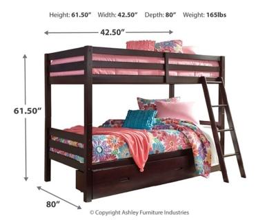 Ashley Halanton Twin over Twin Bunk Bed with 1 Large Storage Drawer B328YB2