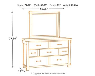 Ashley Brashland Dresser and Mirror B740B1