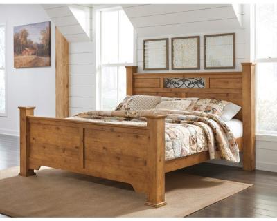 Ashley Bittersweet B219 Poster King Bedroom Set in Light Brown - B219-K